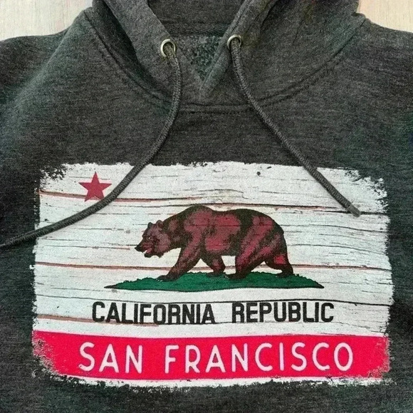 San Francisco California Republic Hoodie Grey Unisex size M - Picture 2 of 4